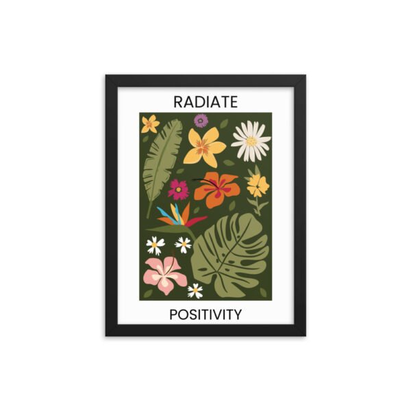 Boho Minimalist Flower Wall Art - Framed Abstract Print for Home Decor